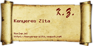 Kenyeres Zita névjegykártya